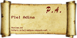 Plel Adina névjegykártya